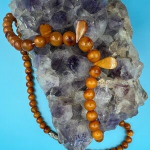 Elegant Amber Beaded Necklace